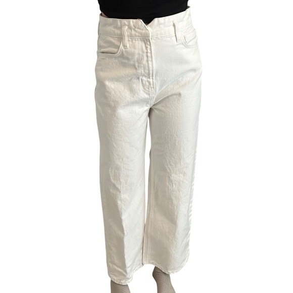 Reformation Jeans White Denim Wilder High Rise Wide Leg Cotton Size 28 - Picture 1 of 7